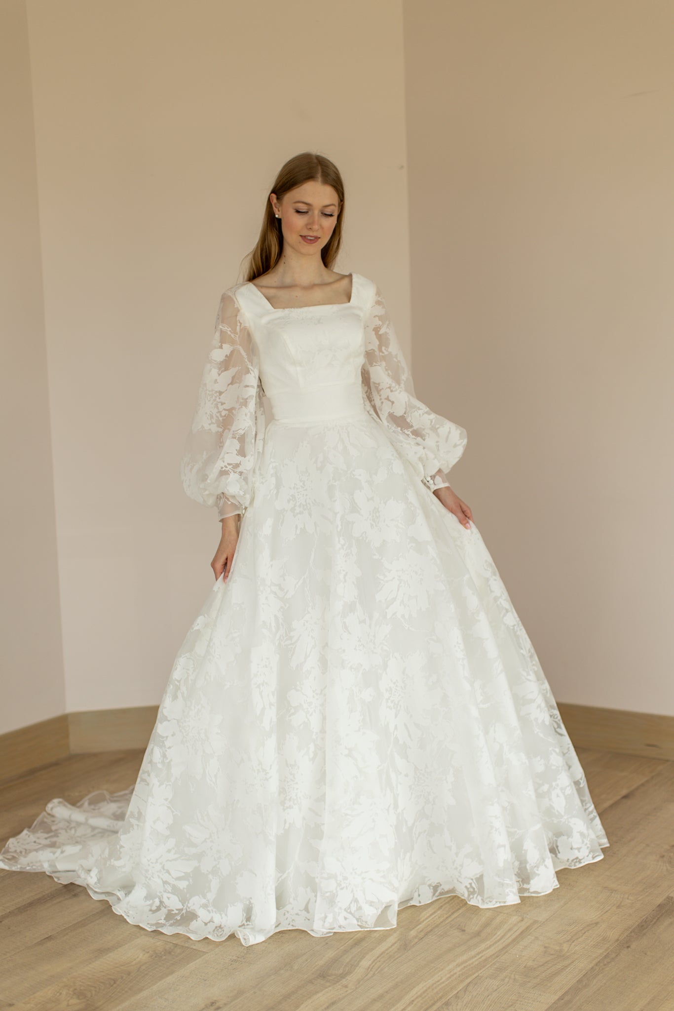 white and gold lace prom dress 50s Vintage Tea Length Prom Dress with Gold Lace Appliques main image 1