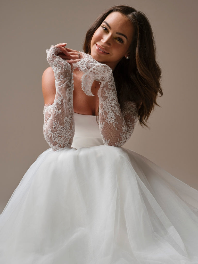 Zorina Detachable Long Sleeves by Rebecca Ingram Bridal Closet Zorina Detachable Long Sleeves by Rebecca Ingram Bridal Closet