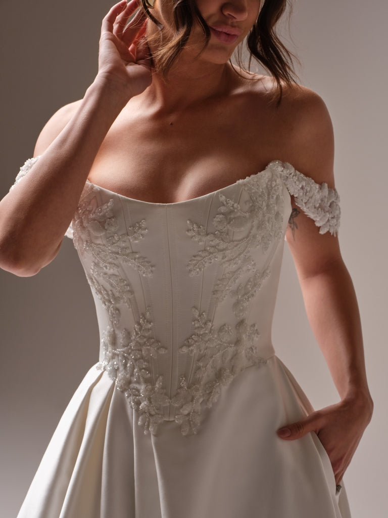 Amadora Cap Sleeves: Bridal Closet's Glamorous Design Amadora Cap Sleeves: Bridal Closet's Glamorous Design