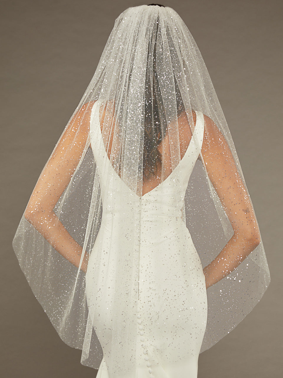 V2489SF -Glitter Sequin Tulle Veil