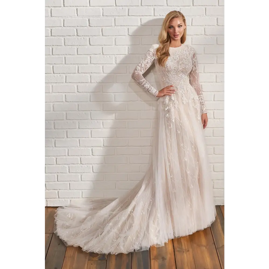 TR22185 by Modest Mon Cheri - Ivory - Wedding Dresses