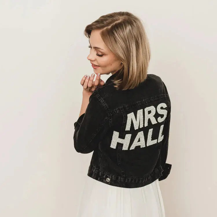 Varsity Pearl Studded Bridal Jacket by Heirloom - Jackets