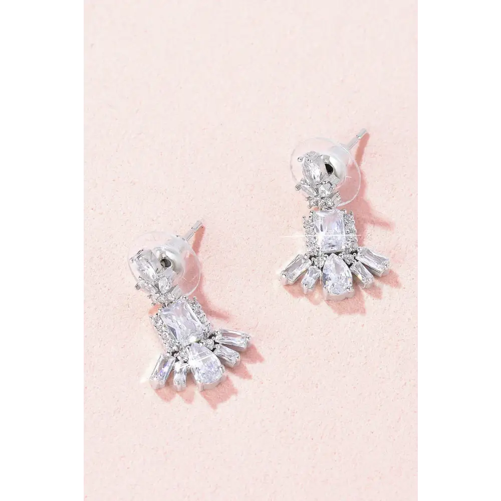 Betty CZ Earrings E024 - Silver