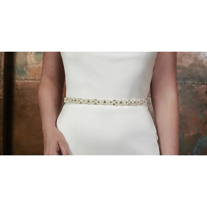 Satin belt top for wedding dress