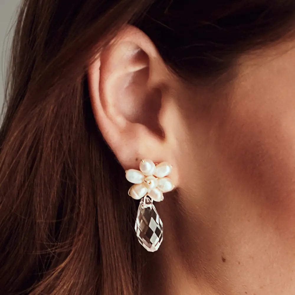Bridal Earrings | E2343 - Natural/Clear/Silver