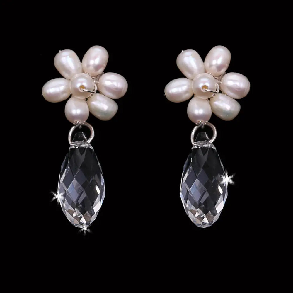 Bridal Earrings | E2343 - Natural/Clear/Silver