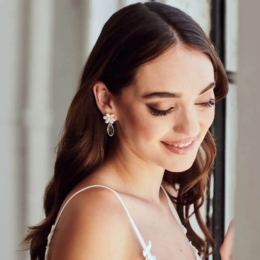 Bridal Earrings | E2343 - Natural/Clear/Silver