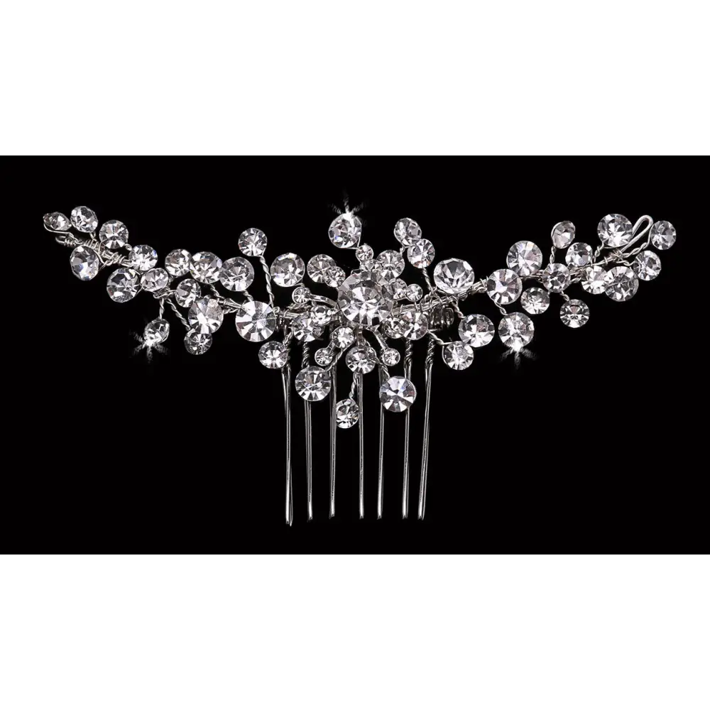 Bridal Haircomb | HC2324 - Silver/Clear