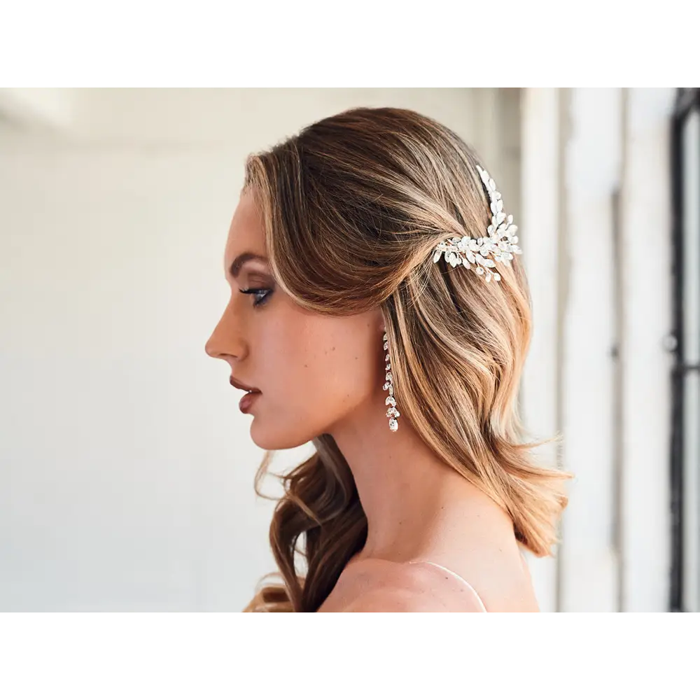 Bridal Haircomb | HC2325 - Silver/Clear