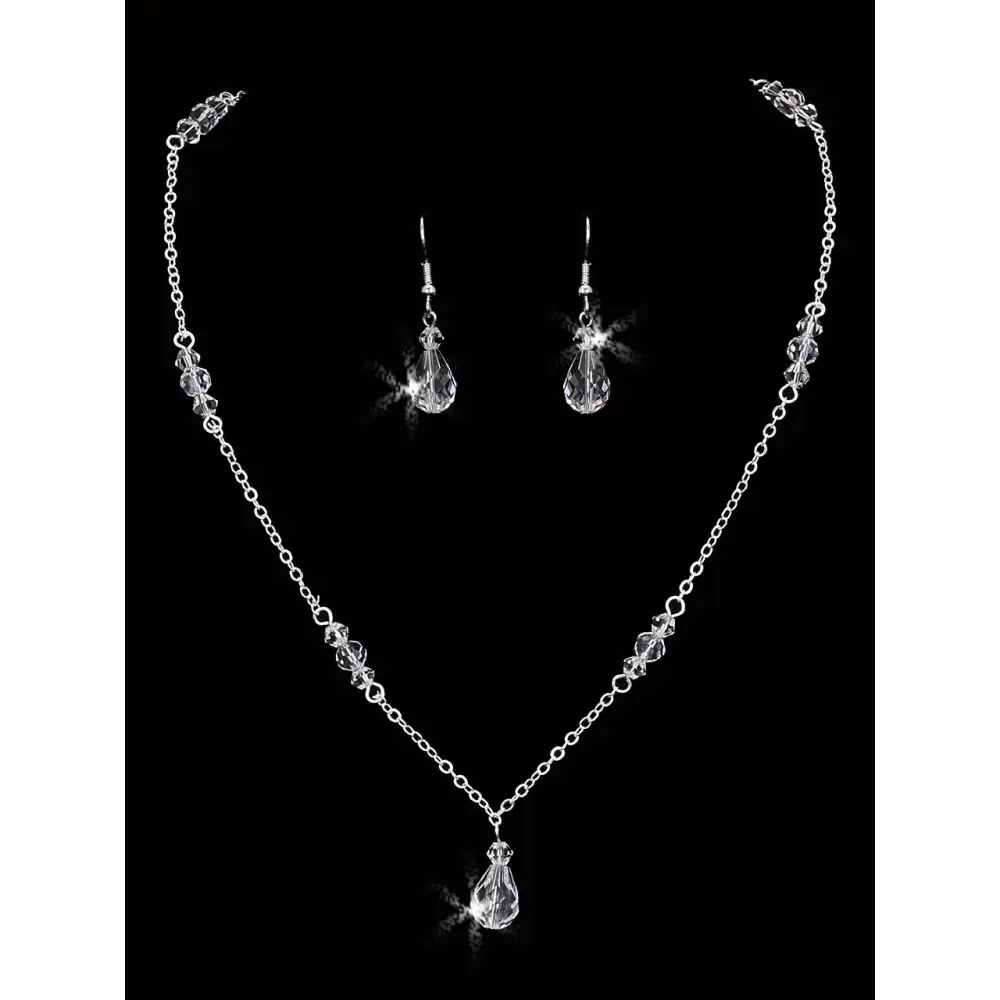 Bridal Necklace | NL2351 - Silver/Clear