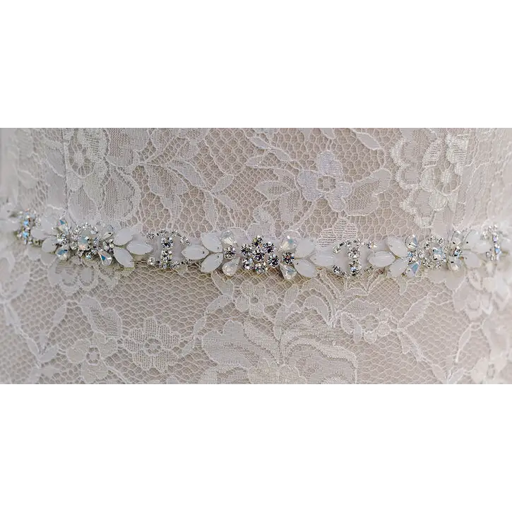 BT2078 Belt - Silver/Clear/Ivory/White Opal - Accessories