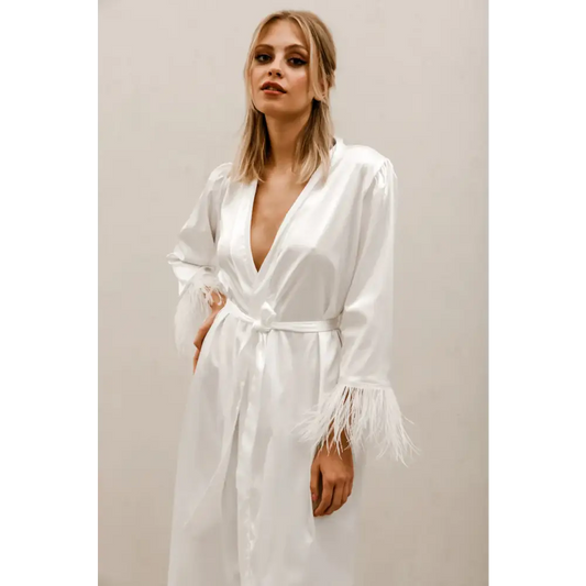 Feather Sleeve Bridal Robe