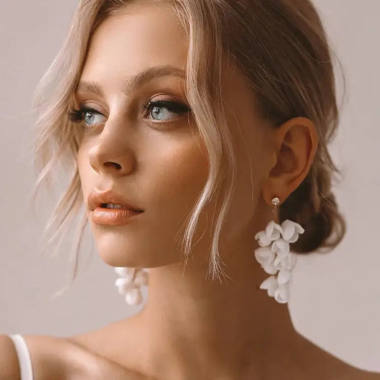 Gardenia Fleur Earrings E039 Bridal Closet