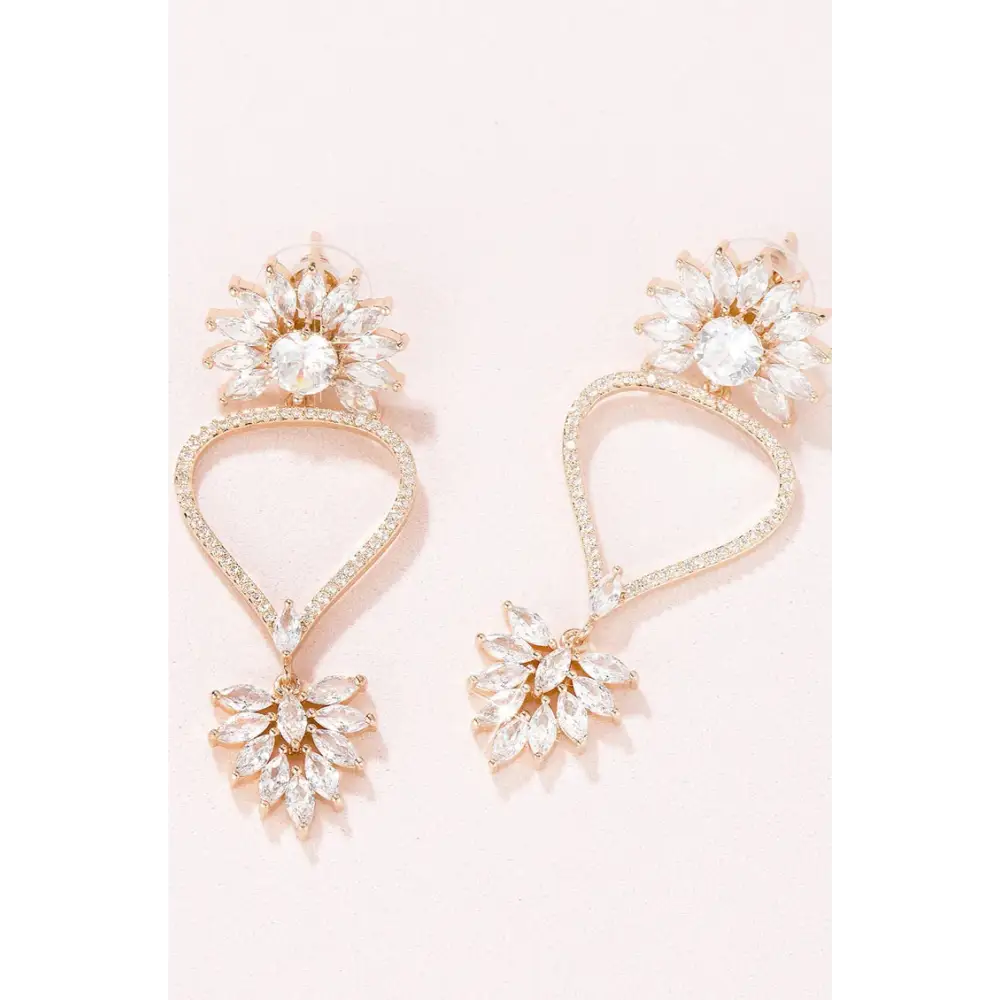 Juno CZ Drop Earrings E002 - Silver