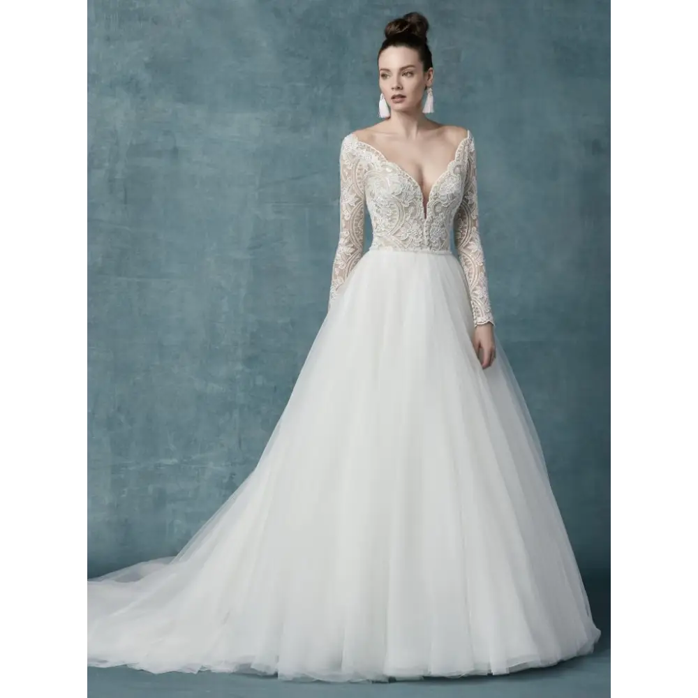 Mallory Dawn by Maggie Sottero - Ivory over Nude (pictured)