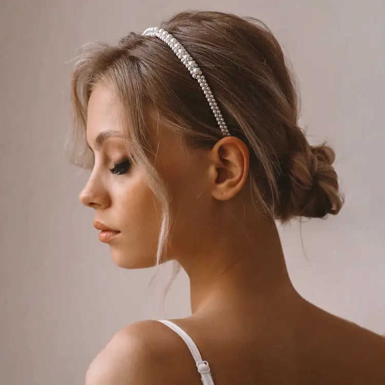 Mila Skinny Pearl Headband - HB009