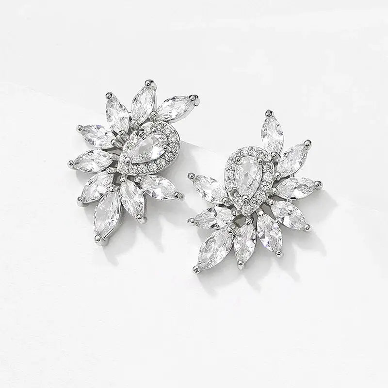 Oakley CZ Earrings E029 - Silver