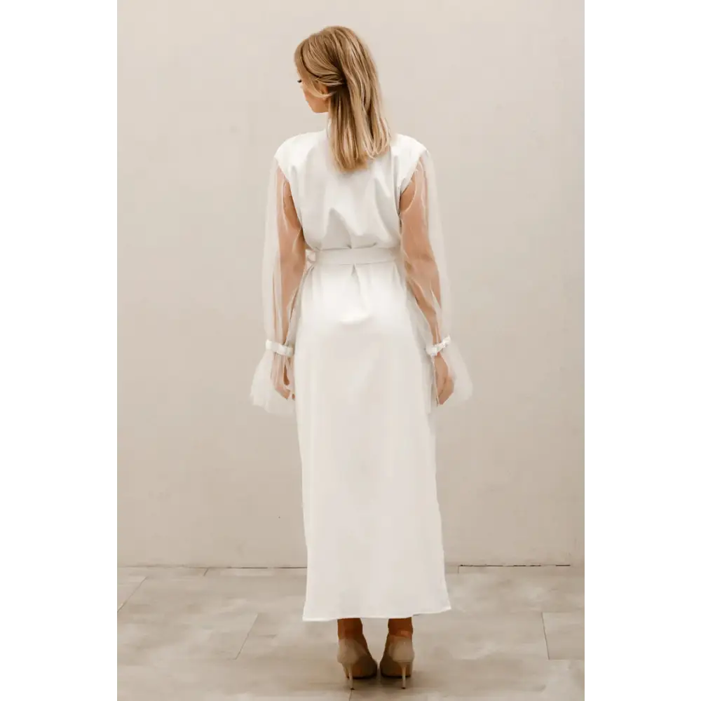 Pleated Sleeve Bridal Robe - Robe