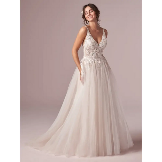 Rebecca Ingram Minerva - Ivory/Pewter Accent (gown