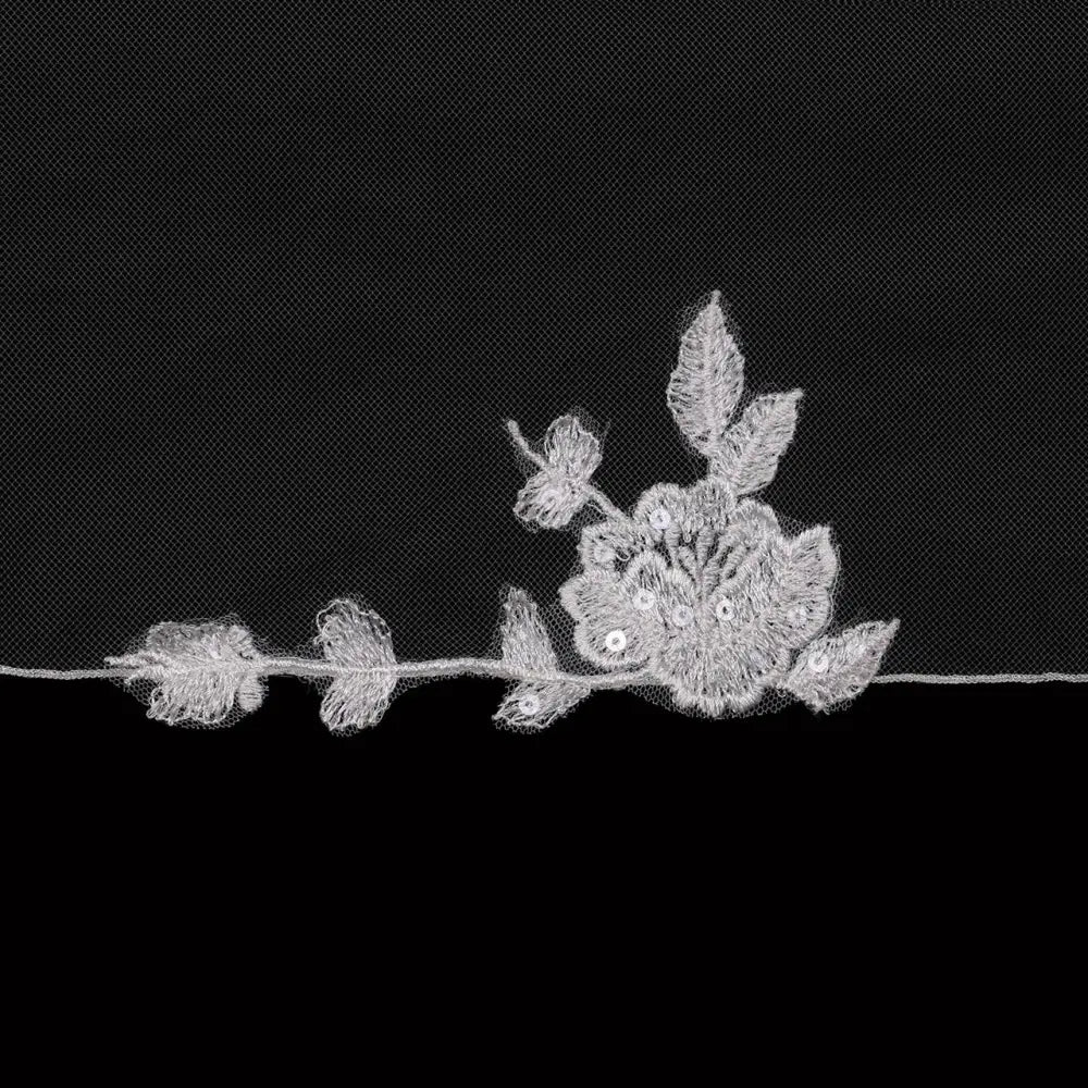 Single Tier Bridal Veil | V2386SF - Ivory - veils