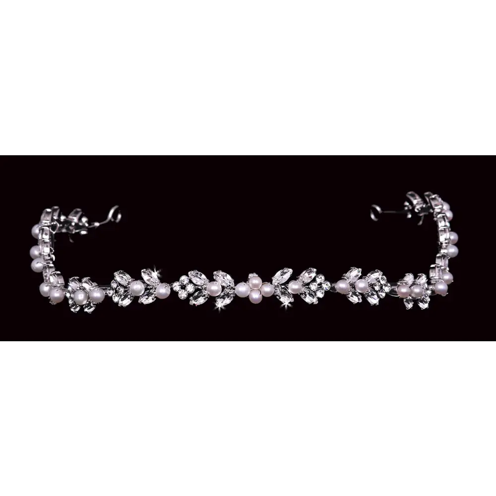 T2102 Tiara - Antique Silver/Ivory/Clear - Accessories
