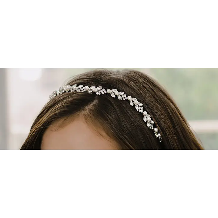 T2102 Tiara - Antique Silver/Ivory/Clear - Accessories