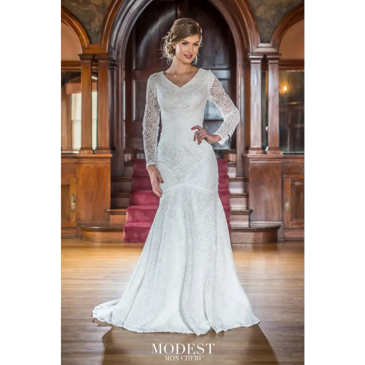 TR22051 by Modest Mon Cheri- In Store - 6 / Ivory/Champagne