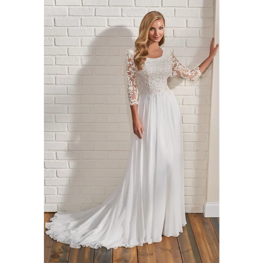 TR22186 by Modest Mon Cheri - Ivory - Wedding Dresses