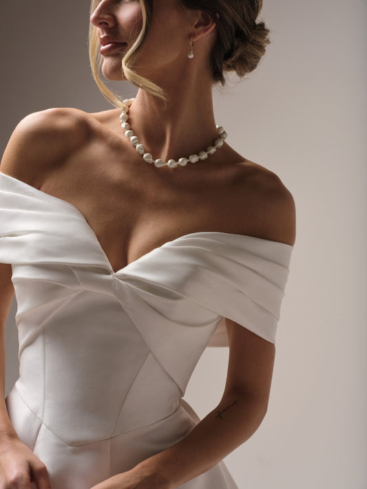 Brooke Detachable Cap Sleeves by Rebecca Ingram