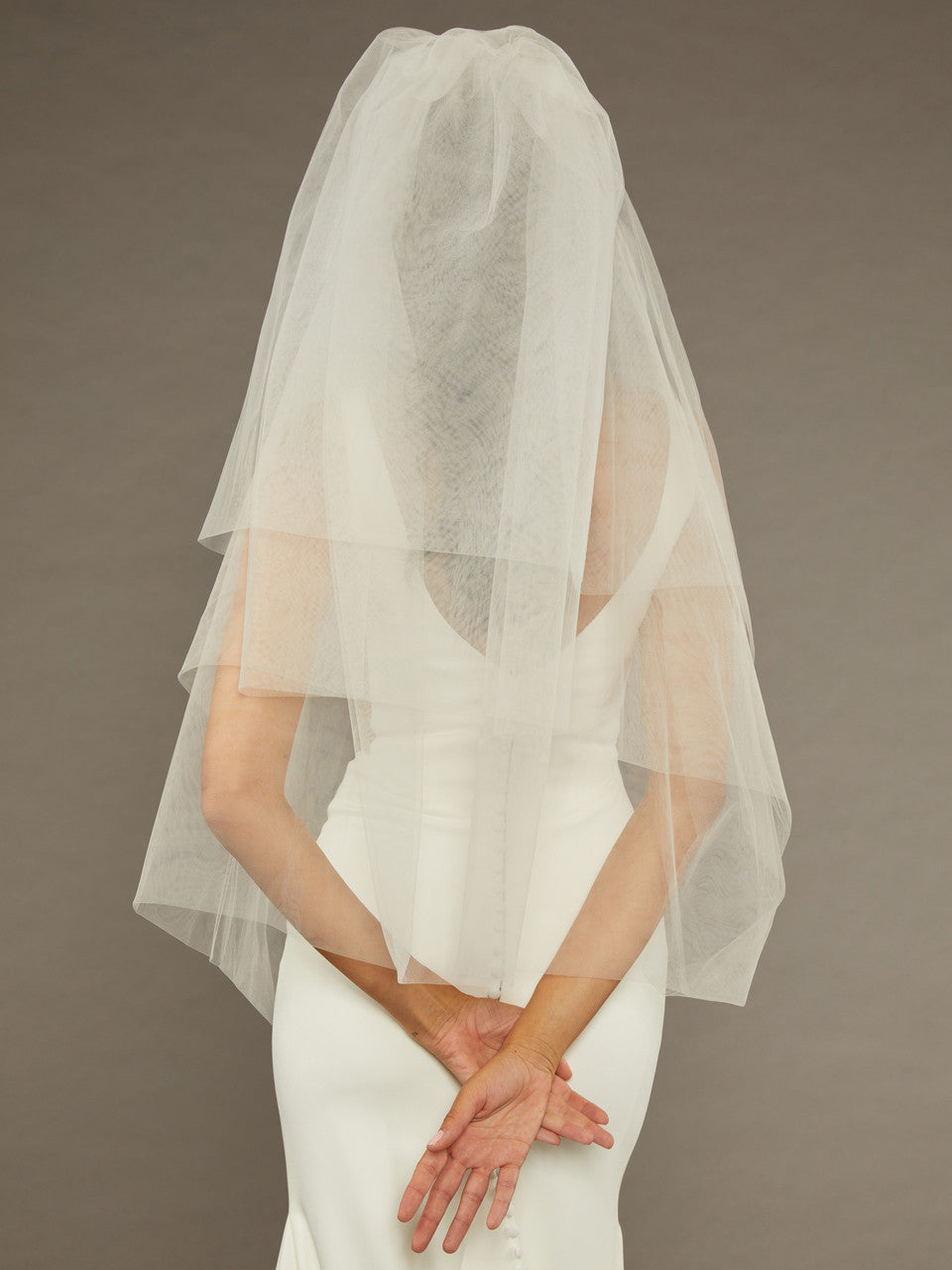 V2487W - Triple Layer Tulle Folded Edge Veil