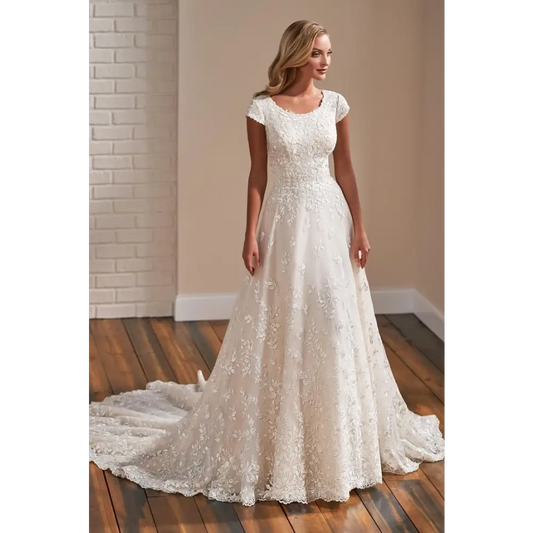 TR22173 by Modest Mon Cheri - White - Wedding Dresses