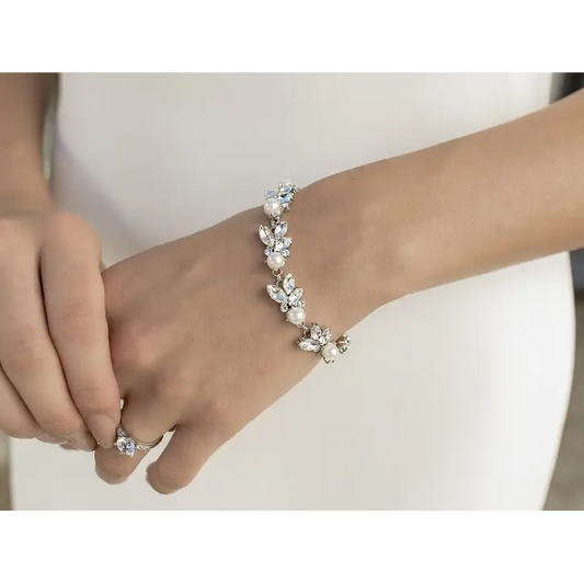 BL2075 Bracelet - Antique Silver/Clear/Ivory - Accessories