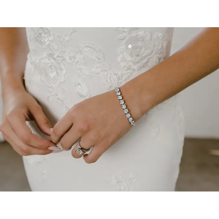 BL2171 Bridal Bracelet - Silver/Clear - Accessories