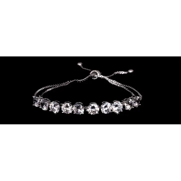 BL2171 Bridal Bracelet - Silver/Clear - Accessories