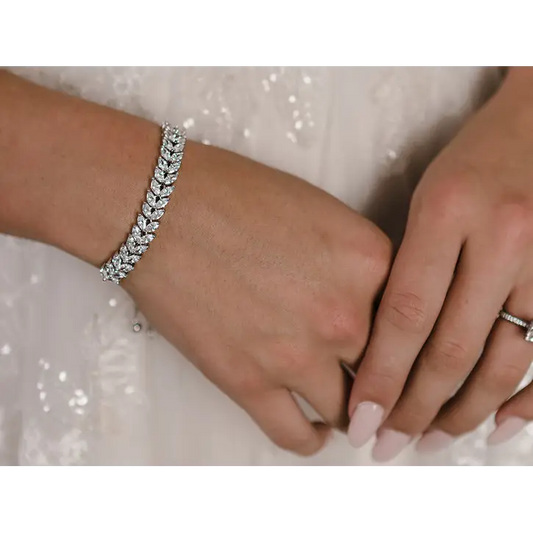 BL2172 Bridal Bracelet - Silver/Clear - Accessories