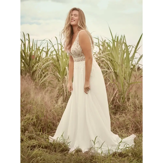 Breanne by Rebecca Ingram - Ivory (gown with Nude Illusion)