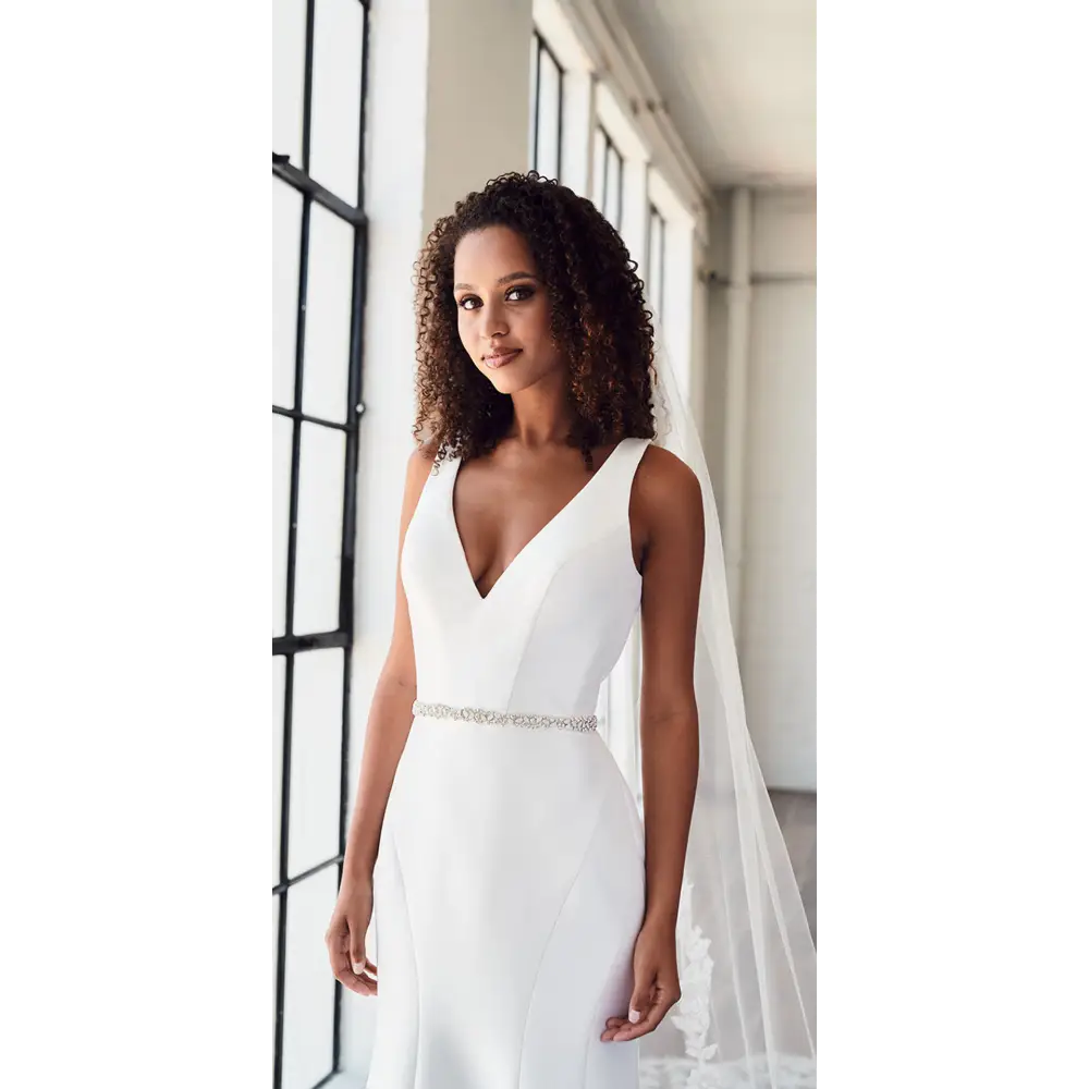 Bridal Belt | BT2374 - Ivory/White Opal/Silver/Clear