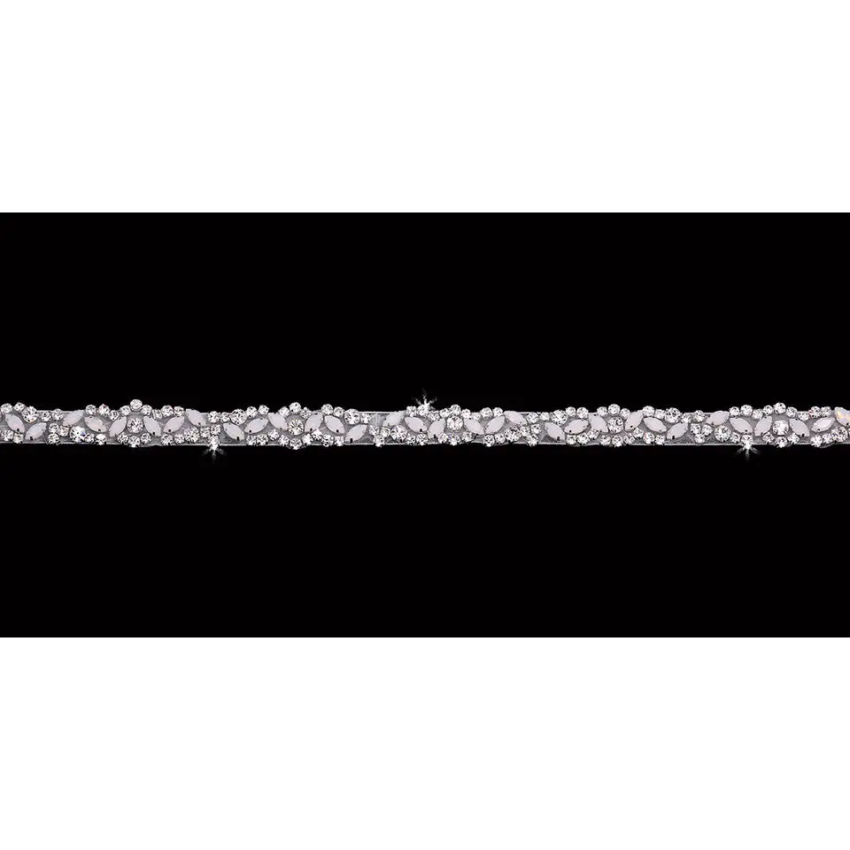 Bridal Belt | BT2374 - Ivory/White Opal/Silver/Clear