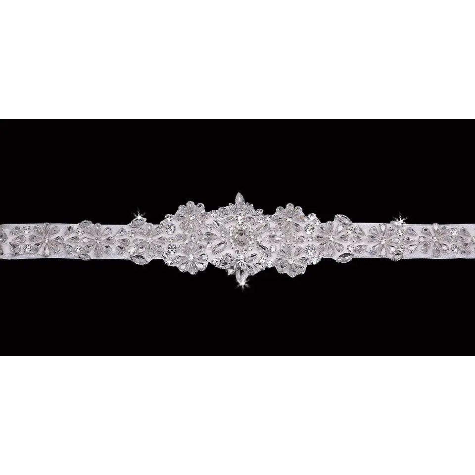 Bridal Belt | BT2377 - Ivory/Clear/Silver
