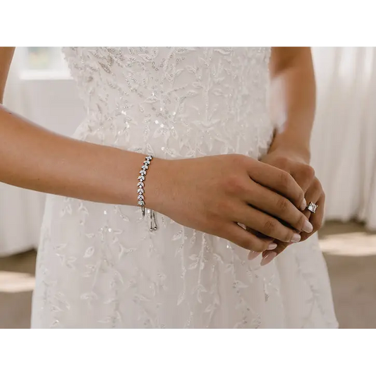 Bridal Bracelet BL2176 - Silver/Clear - Accessories