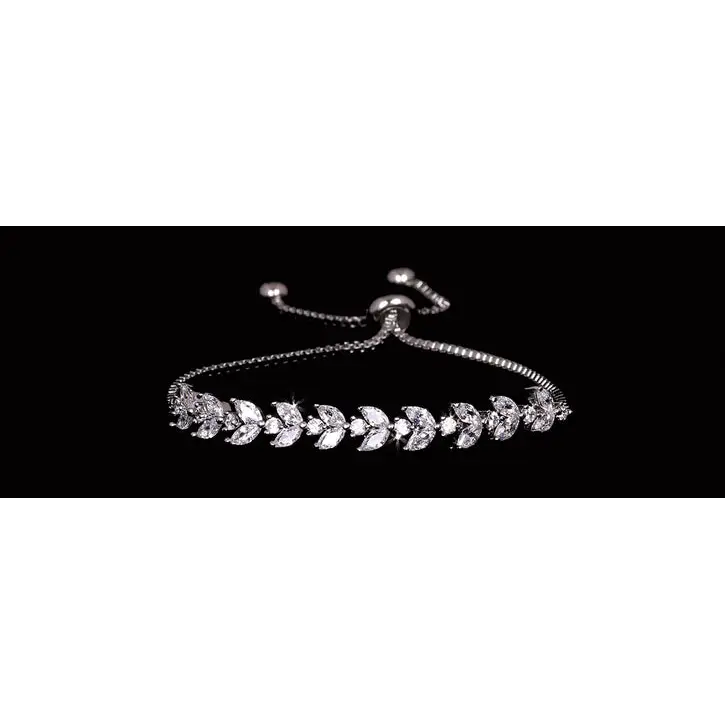 Bridal Bracelet BL2176 - Silver/Clear - Accessories