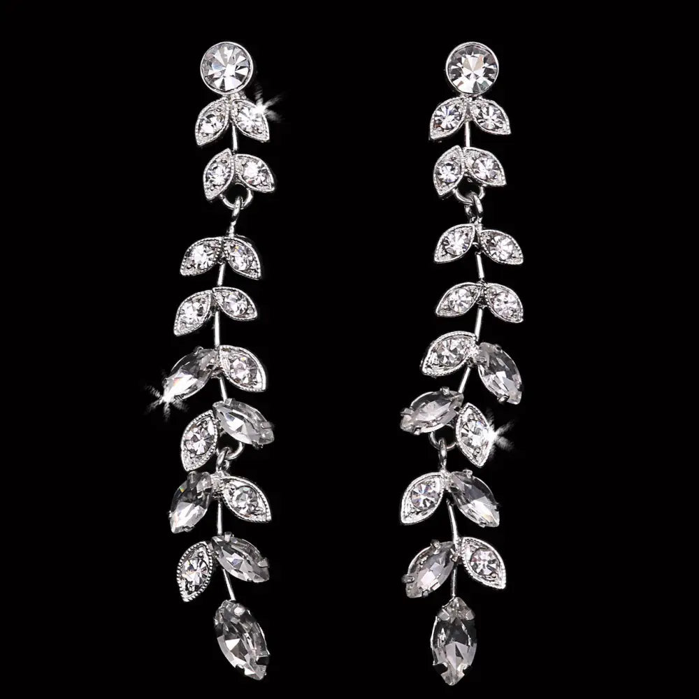 Bridal Earrings | E2347 - Silver/Clear