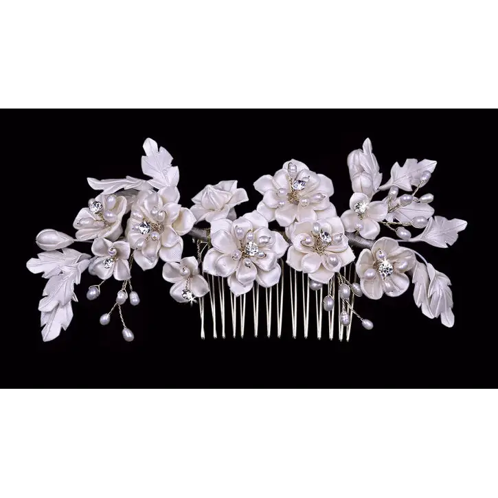Bridal Hair Comb HC2241 - Light Gold/Ivory/Natural/Clear -
