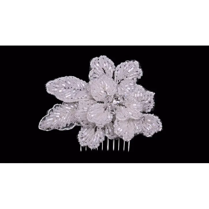 Bridal Hair Comb HC2242 - Ivory/Clear/Silver - Accessories
