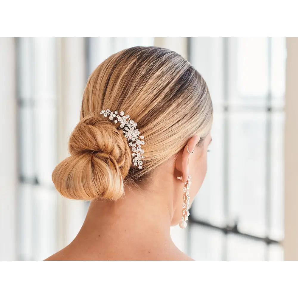 Bridal Haircomb | HC2324 - Silver/Clear