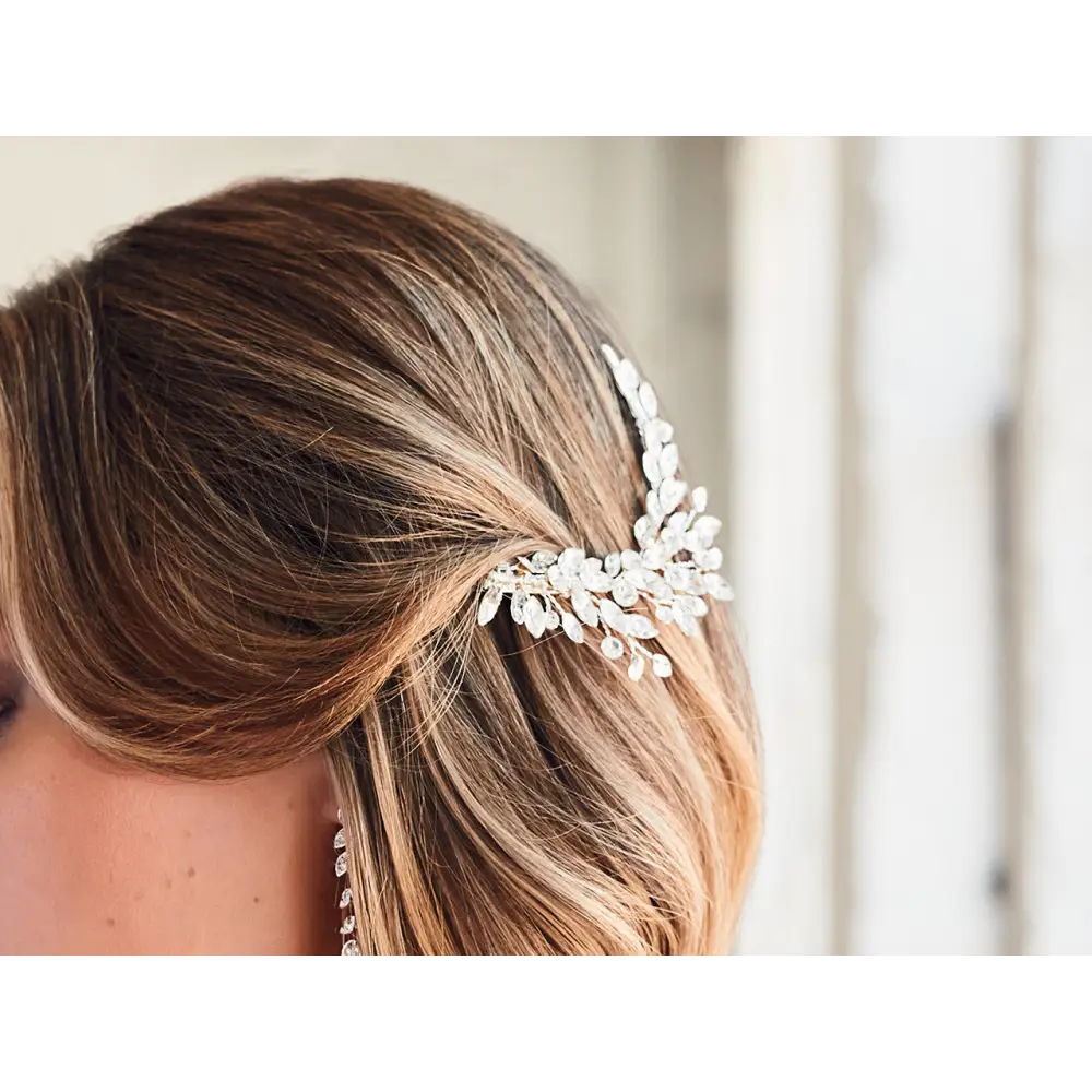 Bridal Haircomb | HC2325 - Silver/Clear