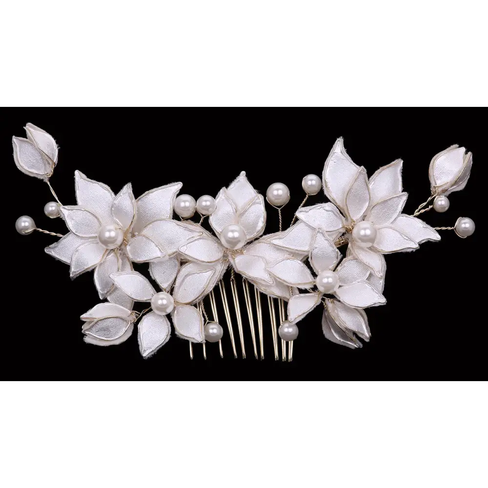 Bridal Haircomb | HC2329 - Ivory/Light Gold