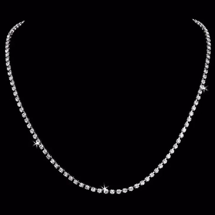 Bridal Necklace NL2250 - Silver/Clear - Accessories