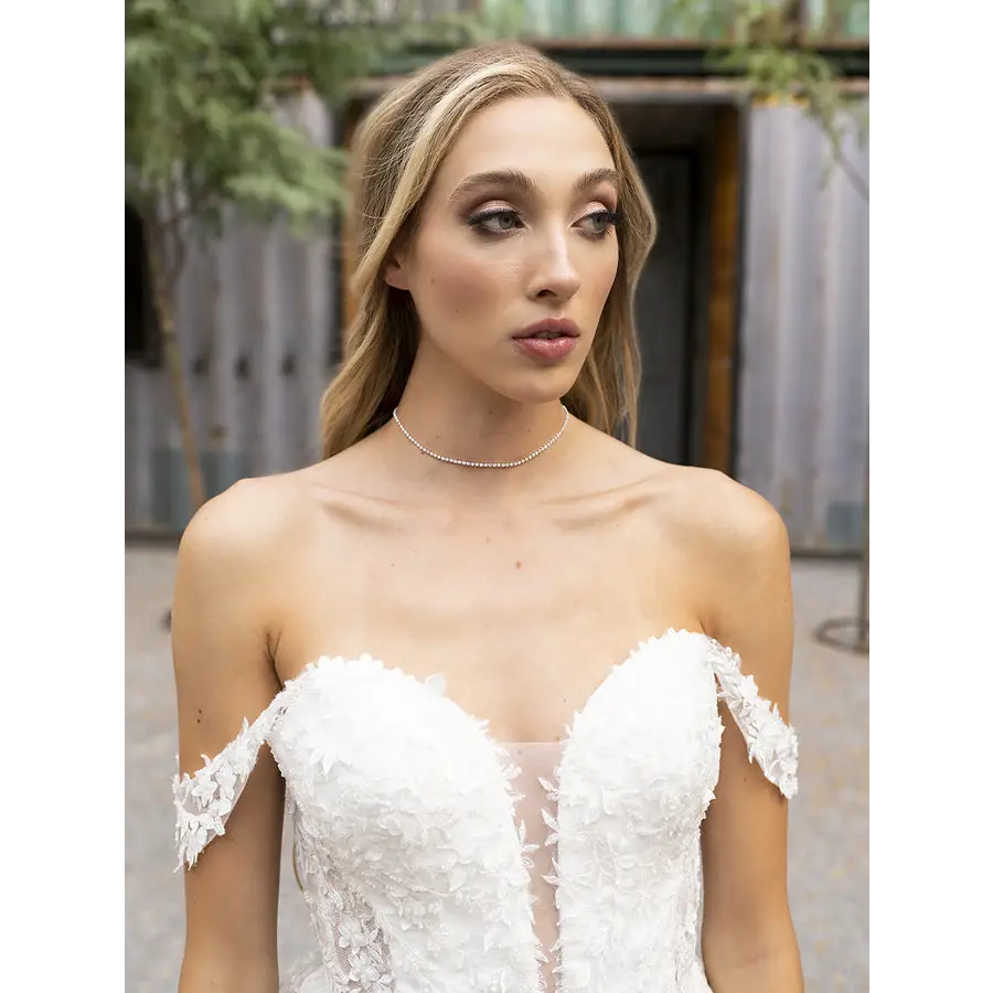 Bridal Necklace NL2250 - Silver/Clear - Accessories