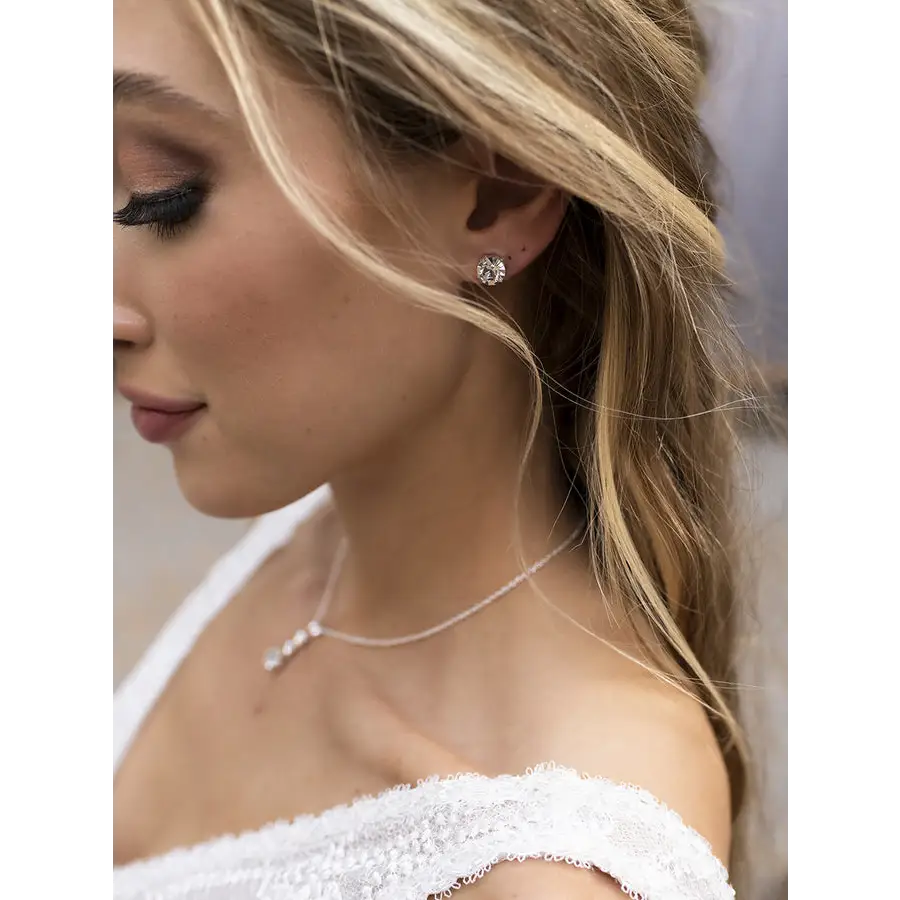 Unicra Bride Silver Necklace Earrings Set Crystal India | Ubuy